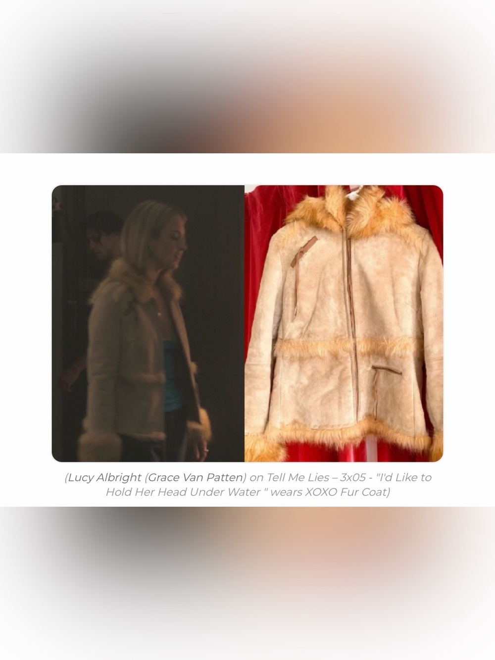 ASO Lucy Albright Tell Me Lies Y2K XOXO Fur Genuine Leather Jacket